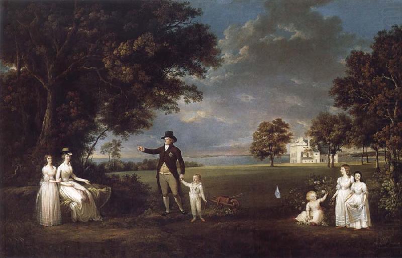 The Family of Neil 3rd Earl of Rosebery in the grounds of Dalmeny House, Alexander Nasmyth